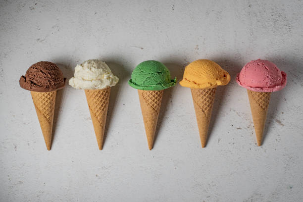 istock flat lay image of ice cream on cone 1226616293