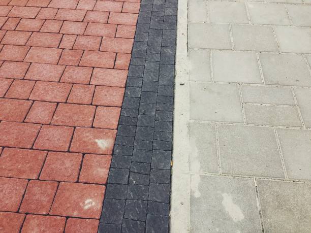 istock The pavement on the sidewalk is lined 1226621790