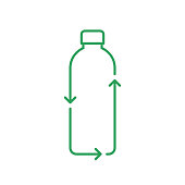 istock Recycle bottle line icon. Plastic bottle with recycling arrows. Zero waste and sustainability concept. 1226622422