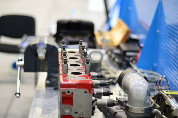 istock Close-up clamp mounted grip with screw action grip and cast iron frame, in a machining workshop 1226623030