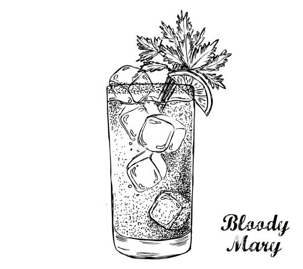 Bloody Mary cocktail hand drawn. Bloody Mary cocktail hand drawn. bloody mary stock illustrations