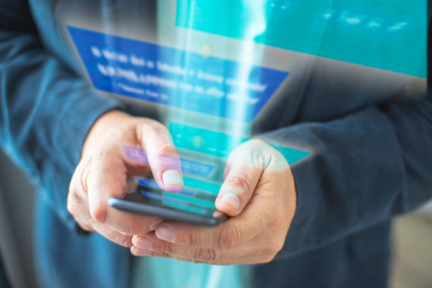 istock Technology in the hands, Close up of a man using smartphone 1226626259