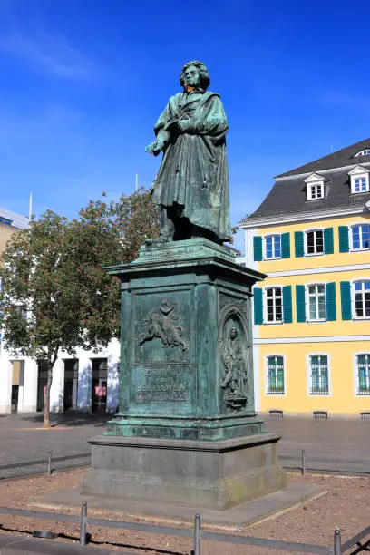 Public statue of Ludwig van Beethoven in Bonn, his city of birth. Ludwig van Beethoven (16 Dec 1770 – 26 March 1827) was a famous German composer and pianist.