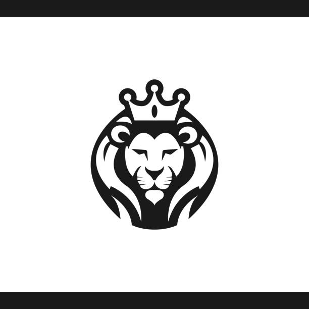 Lion vector illustration icon. lion concept Lion vector design made in editable vector file. lion animal head mascot animal stock illustrations