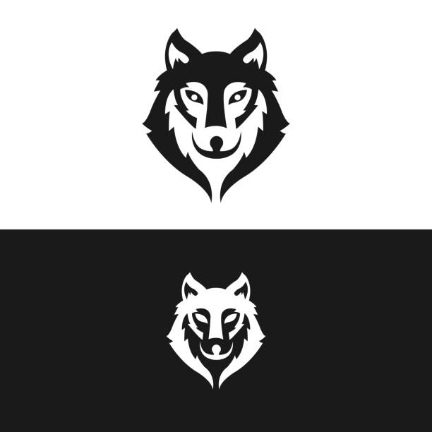 wolf-logo-vektor-illustration-symbol. wolfsvektor - wolf stock-grafiken, -clipart, -cartoons und -symbole