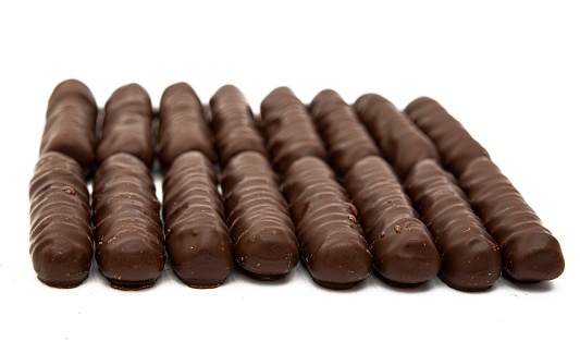 chocolate sticks isolated on white background