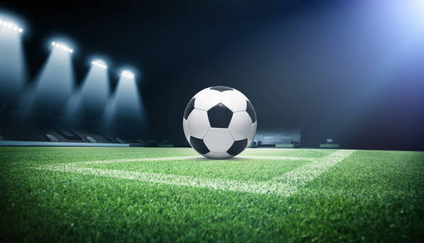 istock Soccer stadium arena with natural green grass 1226634521