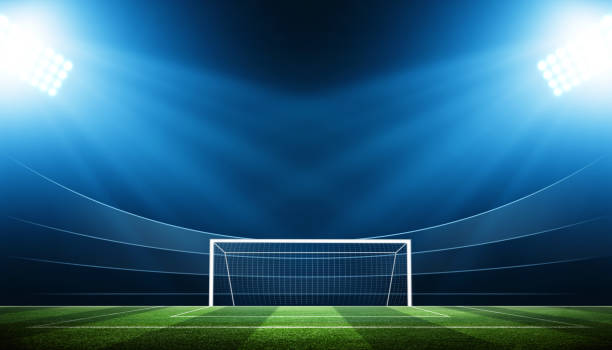 istock Soccer stadium arena with natural green grass 1226634700