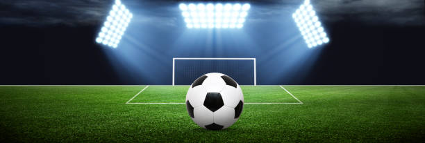 istock Soccer stadium arena with natural green grass 1226635329