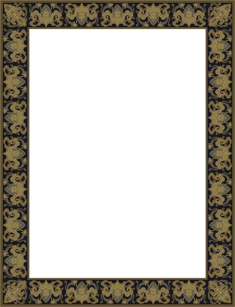 ilustrações, clipart, desenhos animados e ícones de belo modelo para moldura. - filigree gold leaf frame backgrounds