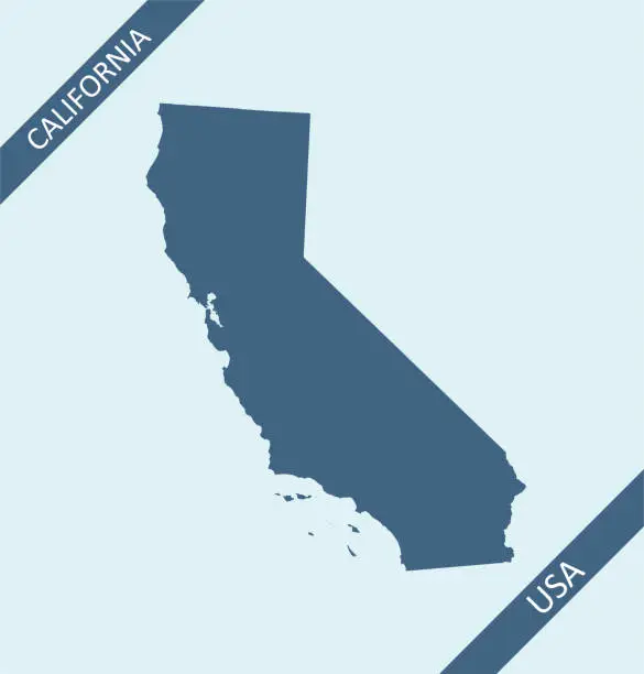 Vector illustration of Map of California