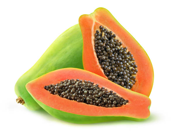 istock Isolated green papayas 1226639172