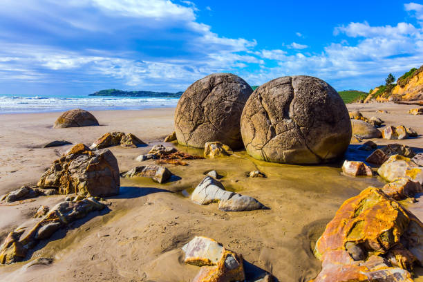 istock The group of round stone boulders Moeraki 1226640049