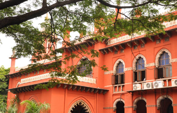istock Beautiful red building in Chennai 1226642136