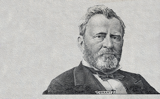 Portrait of General Ulysses S. Grant. Engraving from a photograph by Brady.