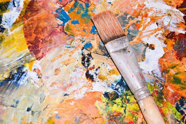 istock Painting brush on palette 1226650529