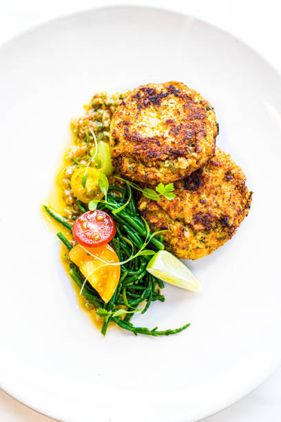 istock Fishcakes, samphire and tomato 1226651186
