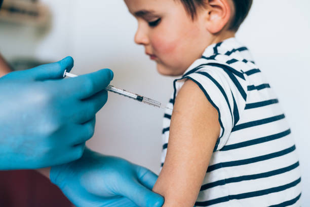 istock Little boy getting a vaccine. 1226651858