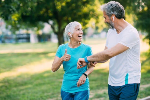 istock Sporty couple jogging 1226652403
