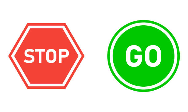 Stop And Go Vector Sign Safety Illustation Eps10 Stock Illustration -  Download Image Now - On The Move, Stop Sign, Entering - iStock
