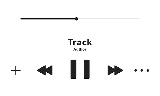 Music player bar, audio interface template flat illustration.