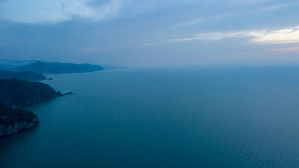 istock mountain and sea views. seascape drone view at sunset 1226657024