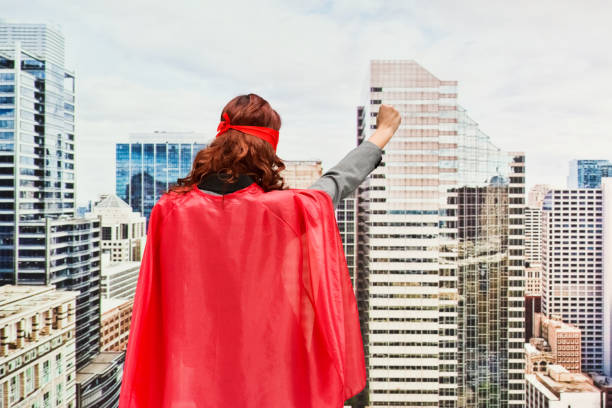 istock Heroines flying wearing mask - disguise 1226658531