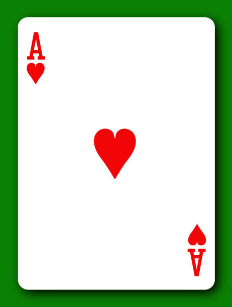 illustrations, cliparts, dessins animés et icônes de as de coeurs jouant la carte avec le chemin de coupure pour enlever l’arrière-plan et l’ombre - ace of hearts