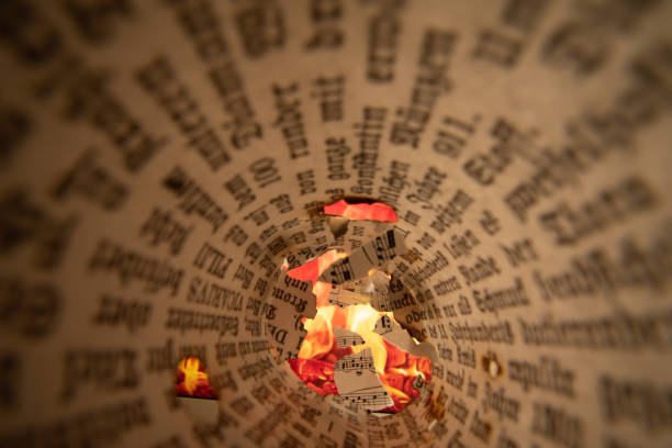 istock Burning book page, burning newspaper page, rolled 1226659724