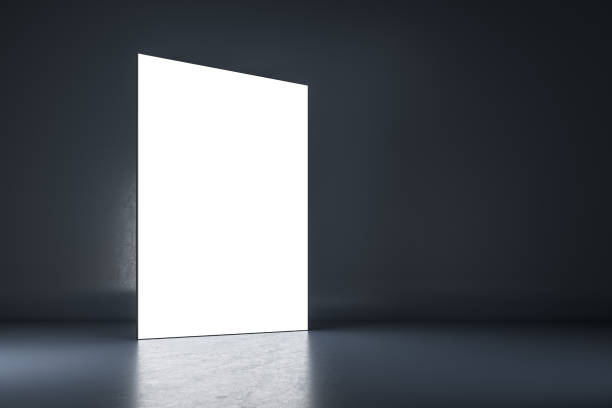 istock Blank banner in interior with black wall. 1226660815