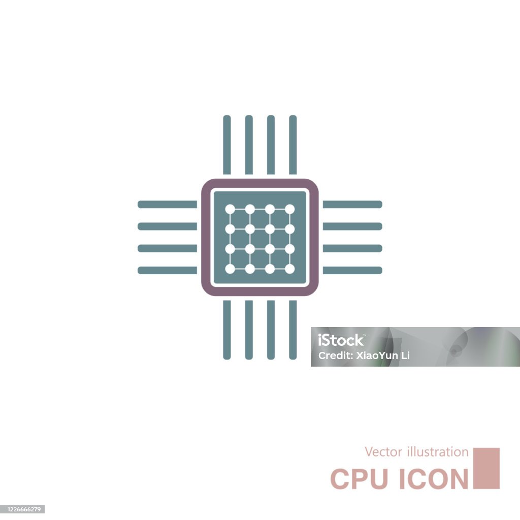 Drawing Pf Cpu Vector Drawing Of Computer Cpu Stock Illustration - Download Image Now ...