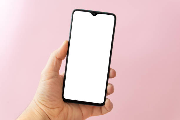istock person holding smart phone in hand with white blank screen 1226666452