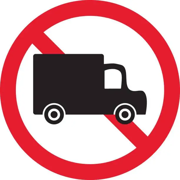 Vector illustration of Lorry ban sign, symbol, Vector illustration