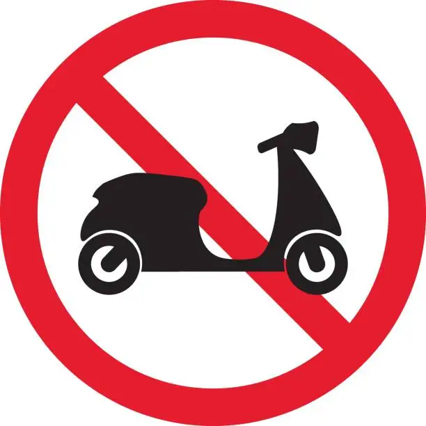 Vector illustration of Motorcycle ban sign, symbol, Vector illustration