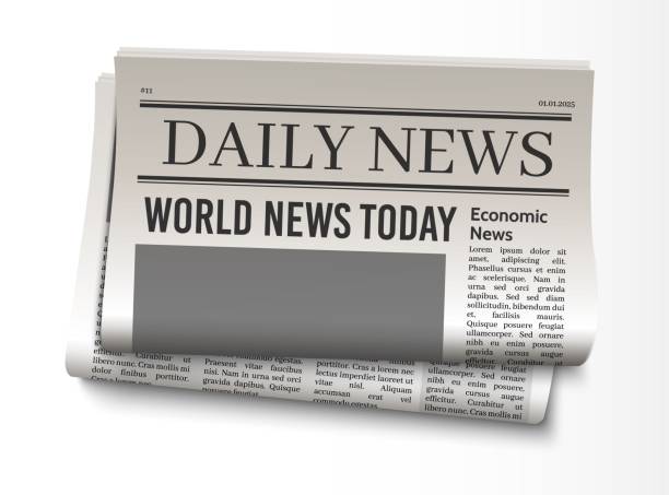 istock Newspaper pages template. News paper headline vector mockup. Tabloid journal simple background. Newsprint modern style 1226673543