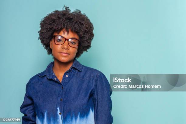 Black Young Woman Black Power Hair Stock Photo - Download Image Now - Women, Brazil, African Ethnicity