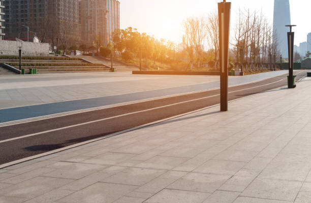 istock empty, modern square and skyscrapers in modern city 1226684926