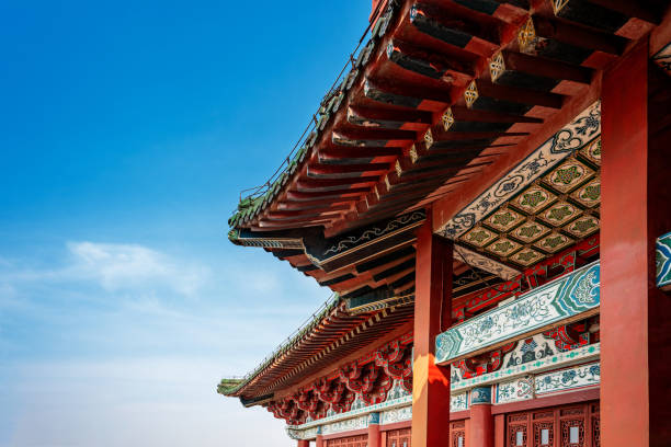 istock Close up of ancient building eave 1226685014