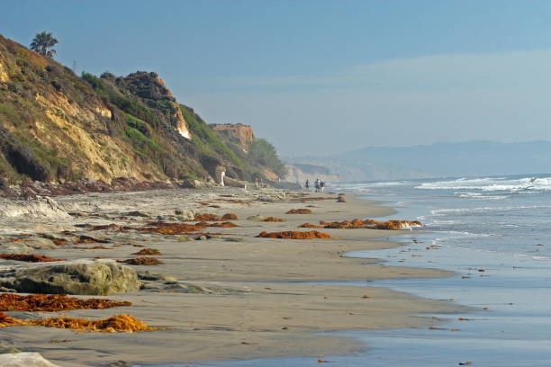 Sunset Cliffs in afternoon near Del Mar, California stock photo