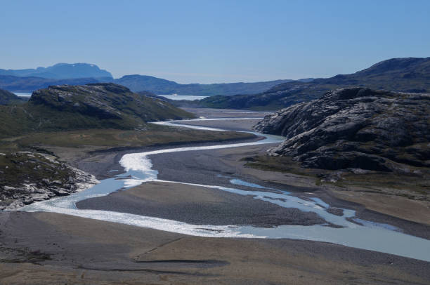 River in Greenland, arctic landscape.