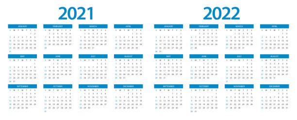 календарь 2021, календарь 2022 дизайн шаблон недели начинаются в воскресенье. - backgrounds printout business paper stock illustrations