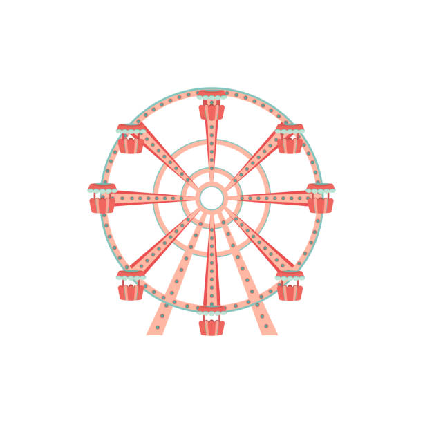 Cartoon Ferris wheel icon. Amusement park ride. Cartoon Ferris wheel icon. Isolated vector illustration carousel horse isolated stock illustrations