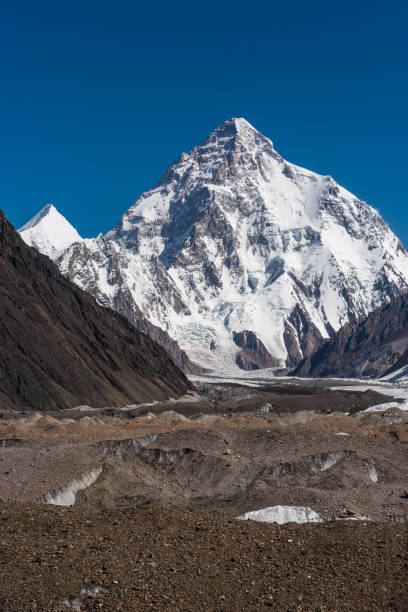 istock K2 mountain peak, second highest mountain peak in the world, K2 base camp trekking route in Karakoram mountains range, Pakistan 1226708232