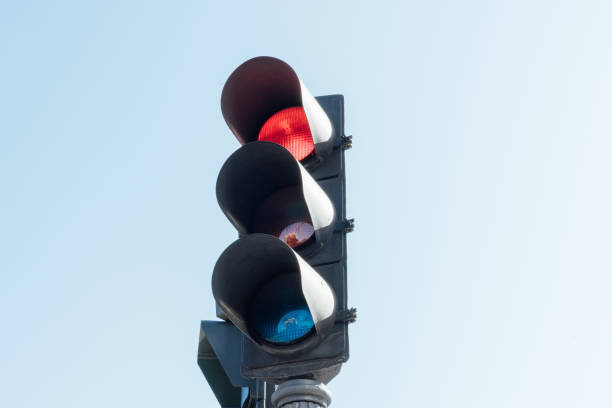 istock old red traffic light in Madrid.Spain. 1226709637