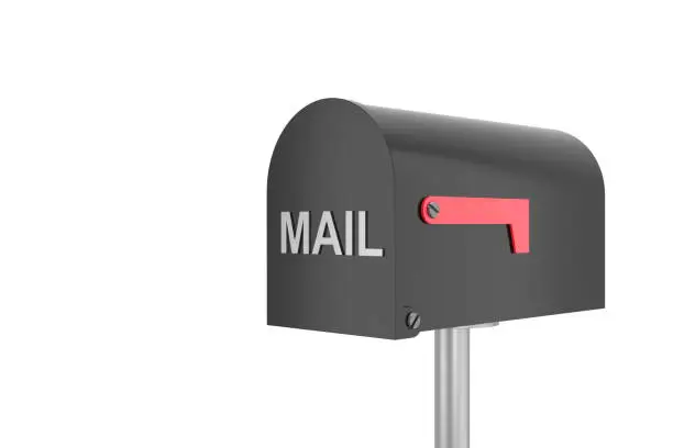 Empty mailbox website banner. 3D rendering.