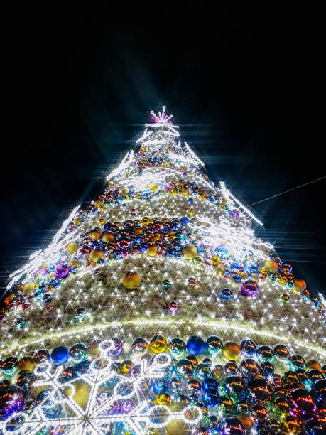 istock Colorful christmas tree with glowing decorations at Wroclaw market square 1226712864