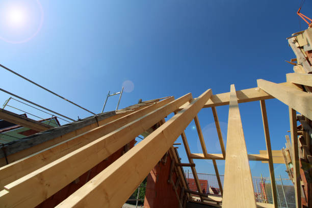 istock Wood construction and carpentry work on a new residential house 1226719164
