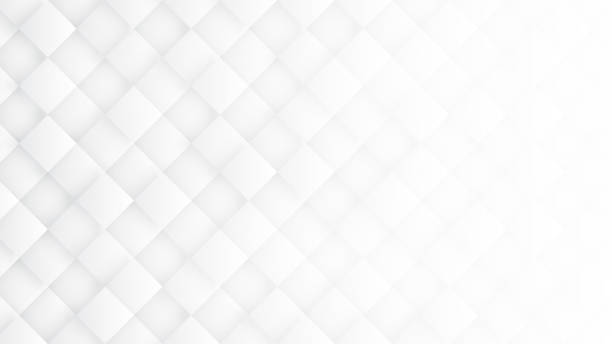 3D Rhombus Blocks Conceptual Sci-Fi Minimalist White Abstract Background stock photo