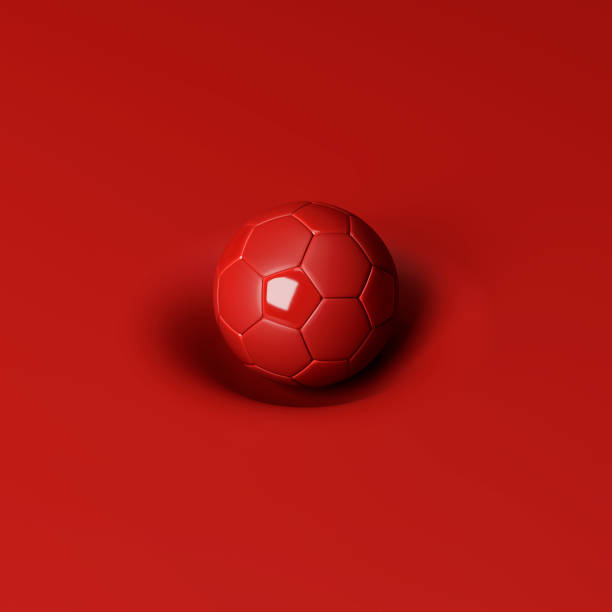 istock red soccer ball on red canvas deforms the canvas or plane 1226724089