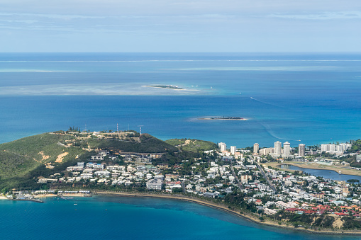 Aerial view of Noumea bay New Caledonia. sunny day